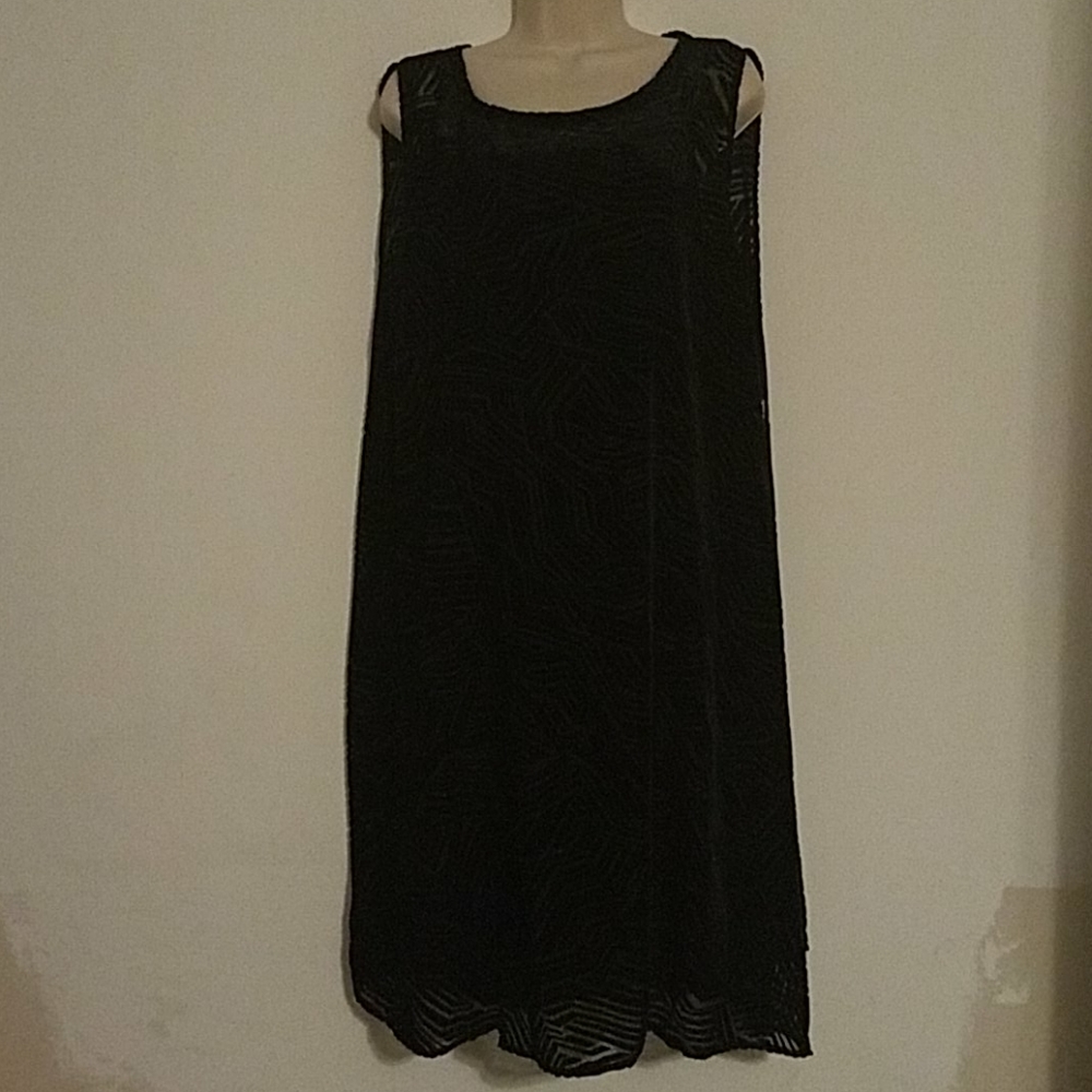 Black burnout dress with slip (NWT)